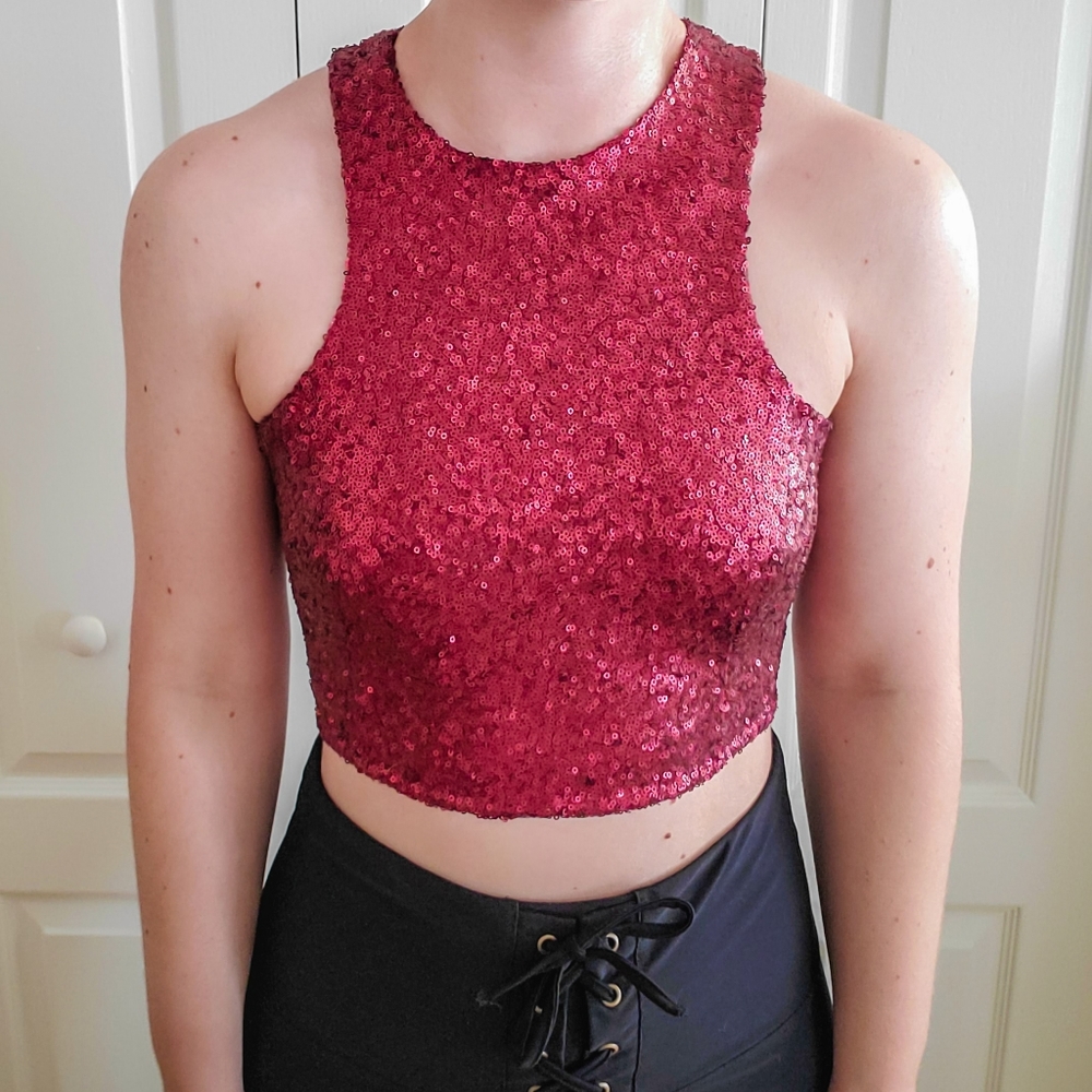 Tobi Shimmery Crop Top